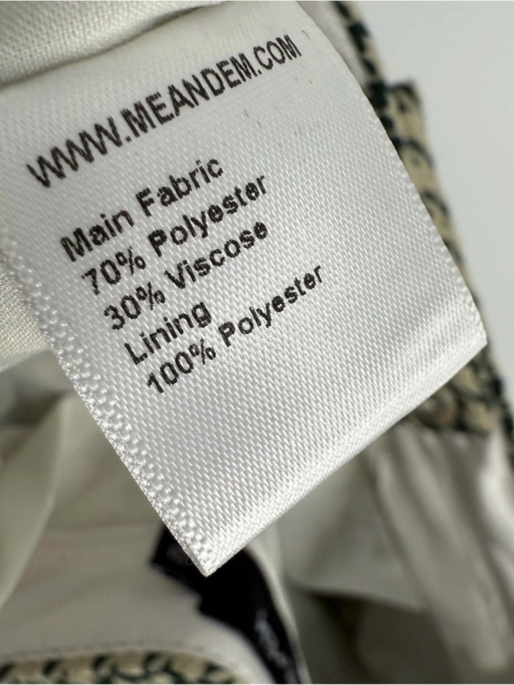 ME+EM Pants Womens UK Size 12/US 8 Green Ivory Houndstooth Classic Ankle Length - Picture 7 of 9